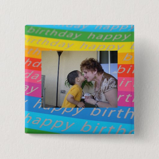 Geburtstagsfoto-Button/Pin-Vorlage Button (Vorderseite)