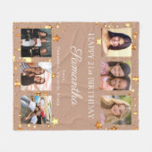 Geburtstagsfoto-Collage beste Freundinnen Kamel Fleecedecke (Vorderseite (Horizontal))