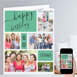 Geburtstagsfoto-Collage Jade personalisiert für je Karte