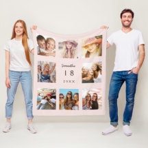 Geburtstagsfoto-Collage rosafarben Mädchen Frau