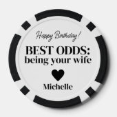 Geburtstagsfoto-Pokerchip für Ehemann von Ehefrau Pokerchips (Rückseite)