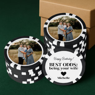 Geburtstagsfoto-Pokerchip für Ehemann von Ehefrau Pokerchips