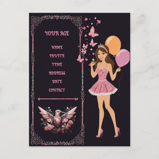 Geburtstagsfoto-Template kann vollständig personal Feiertagspostkarte (Vorderseite)