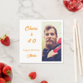 Geburtstagsfoto Weißgold Prost Männer Serviette (Beispiel)