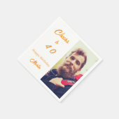 Geburtstagsfoto Weißgold Prost Männer Serviette (Ecke)