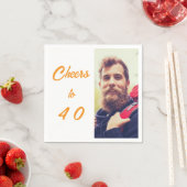 Geburtstagsfoto Weißgold Prost Männer Serviette (Beispiel)