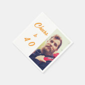 Geburtstagsfoto Weißgold Prost Männer Serviette (Ecke)
