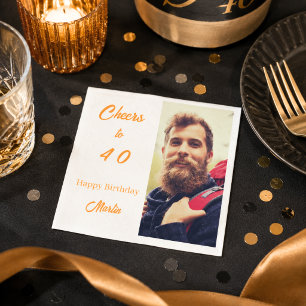 Geburtstagsfoto Weißgold Prost Männer Serviette