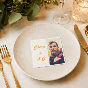 Geburtstagsfoto Weißgold Prost Männer Serviette