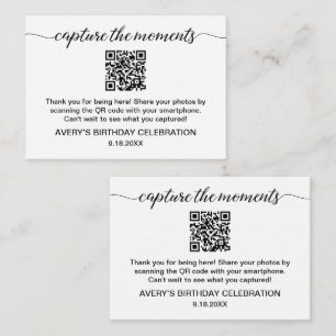 Geburtstagsfotos - Momente mit QR-Code-Fotosharing Begleitkarte