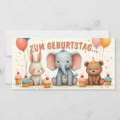 Geburtstagsfreude mit tierischen Freunden (Vorderseite)