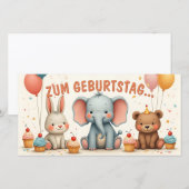 Geburtstagsfreude mit tierischen Freunden (Vorne/Hinten)