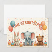 Geburtstagsfreude mit tierischen Freunden (Vorne/Hinten)