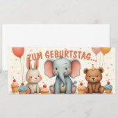 Geburtstagsfreude mit tierischen Freunden (Vorne/Hinten)