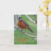 Geburtstagsfreund, Robin & Cake Karte (Gelbe Blume)