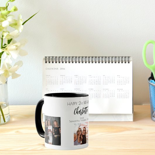 Geburtstagsfreund Schwarze Fotos Tasse