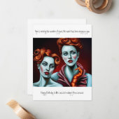 Geburtstagsfreund Vintag Mitteilungskarte (Vorderseite/Rückseite Beispiel)