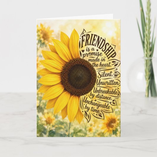 Geburtstagsfreundschaft Sonnenblume Karte (Vorderseite)