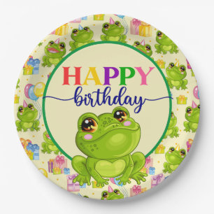 Geburtstagsfrosch für Kinder  Pappteller