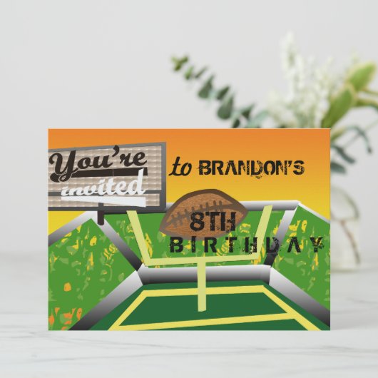 Geburtstagsfußball Einladung (Stehend Vorderseite)