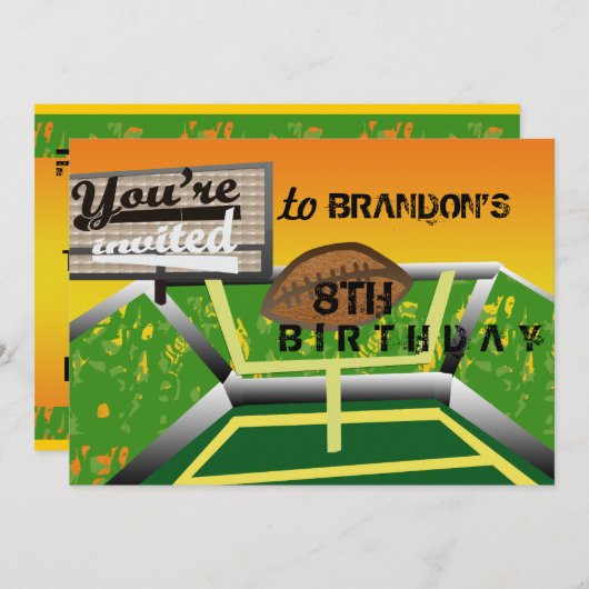 Geburtstagsfußball Einladung (Vorne/Hinten)