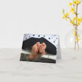 Geburtstagsfüße, Happy Birthday Karte (Gelbe Blume)