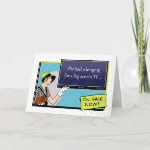 Geburtstagsgärten, Vintage Retro-Dame mit TV Karte