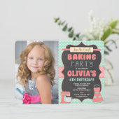 Geburtstagsgebäck mit Foto Einladung (Stehend Vorderseite)
