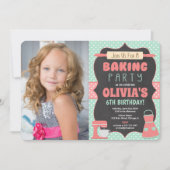 Geburtstagsgebäck mit Foto Einladung (Vorderseite)