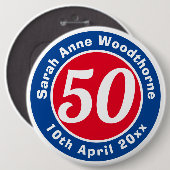Geburtstagsgedenken mit Name, Alter und Datum Button (Vorne & Hinten)