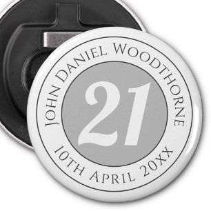 Geburtstagsgedenken mit Name, Alter und Datum Flaschenöffner