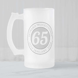 Geburtstagsgedenken mit Name, Alter und Datum Mattglas Bierglas