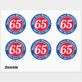 Geburtstagsgedenken mit Name, Alter und Datum Runder Aufkleber (Blatt)