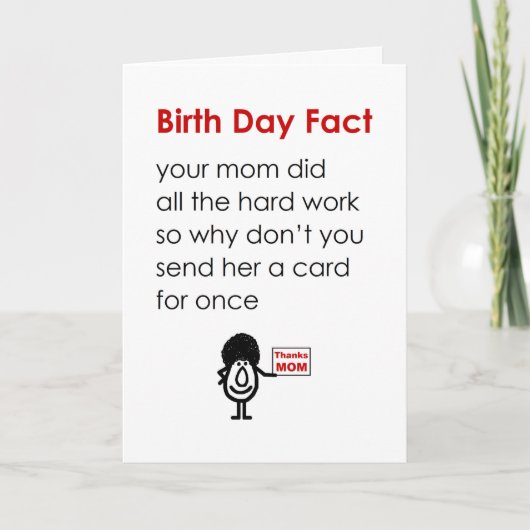 Geburtstagsgedicht - ein lustiges Geburtstagsgedic Karte (Vorderseite)