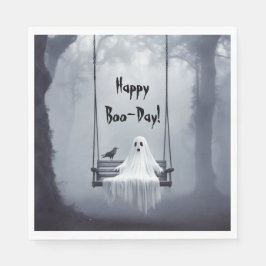 Geburtstagsgeister auf einer Schaukel mit Raven Serviette