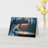 Geburtstagsgeister spielen Pool Karte (Gelbe Blume)