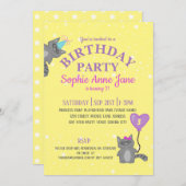 Geburtstagsgelb für Kinder Einladung (Vorne/Hinten)