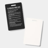 Geburtstagsgeschenk 12 Lebensregeln Ausweis (Vorder- & Rückseite)