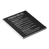 Geburtstagsgeschenk 12 Lebensregeln Notizblock (angewinkelt)