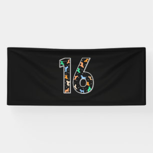 Geburtstagsgeschenk   16. Geburtstag mit Hund Banner