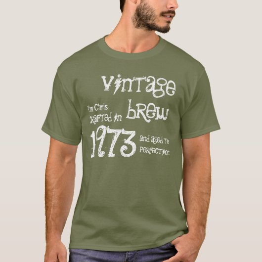 Geburtstagsgeschenk 1973 Vintage Braue T-Shirt (Vorderseite)