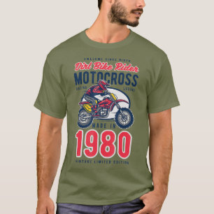 Geburtstagsgeschenk 1980 Vintages Dirt Bike Racing T-Shirt