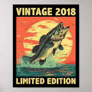 Geburtstagsgeschenk 2018 Angeln Fischer Fisch Gebo Poster