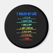 Geburtstagsgeschenk 7 Lebensregeln Magnet (Vorne)