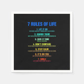 Geburtstagsgeschenk 7 Lebensregeln Serviette (Vorderseite)