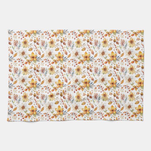 Geburtstagsgeschenk | Aquarellfarben Herbst Geschirrtuch (Horizontal)