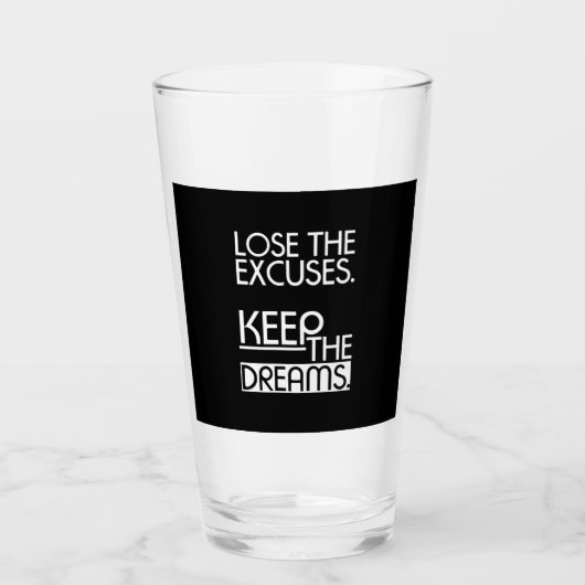 Geburtstagsgeschenk Behalte die Träume Glas (Vorderseite)