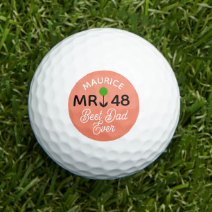 Geburtstagsgeschenk "Bester Vater je" Lachsfarbe Golfball