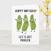 Geburtstagsgeschenk: betrunkenes Gurken Karte (Gelbe Blume)