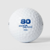 Geburtstagsgeschenk - Blau Cool 80 Jahre Golfball (Vorderseite)